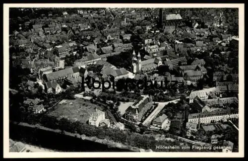 ALTE POSTKARTE HILDESHEIM VOM FLUGZEUG GESEHEN Luftbild Fliegeraufnahme Flugzeugaufnahme cpa postcard Ansichtskarte AK