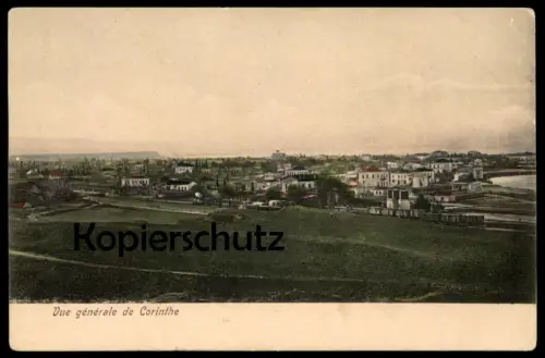 ALTE POSTKARTE VUE GÉNÉRALE DE CORINTHE Korinth Bahnhof Dampflok steam train locomotive à vapeur station gare greece cpa