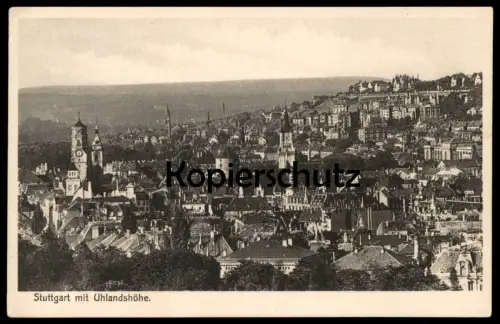 ALTE POSTKARTE STUTTGART MIT UHLANDSHÖHE BADEN-WÜRTTEMBERG cpa postcard Ansichtskarte AK