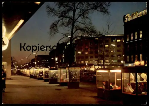 ÄLTERE POSTKARTE BERLIN KURFÜRSTENDAMM BEI NACHT HOTEL KEMPINSKI PELIKAN Kudamm at night AK Ansichtskarte postcard cpa