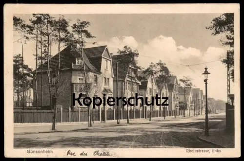 ALTE POSTKARTE GONSENHEIM RHEINSTRASSE LINKS MAINZ mayence cpa postcard AK Ansichtskarte