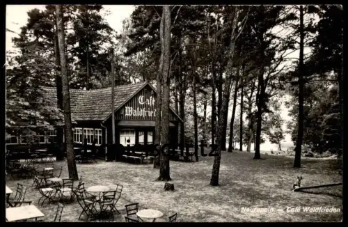 ÄLTERE POSTKARTE NEURUPPIN CAFÉ WALDFRIEDEN Wippe Kind child girl enfant teeter-totter tape-cul Rotophot cpa postcard