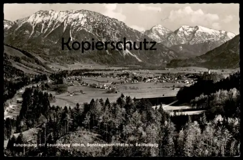 ÄLTERE POSTKARTE RUHPOLDING 1955 MIT RAUSCHBERG 1694 M SONNTAGSHORN 1961 M UND REIFFELBERG Ansichtskarte AK cpa postcard