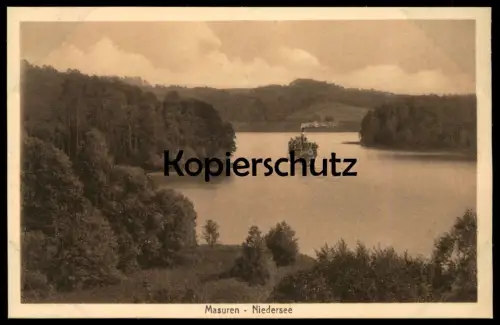 ALTE POSTKARTE MASUREN NIEDERSEE MIT SCHIFF DAMPER OSTPREUSSEN Ruciane-Nida Nidzkie Masury steam ship bateau