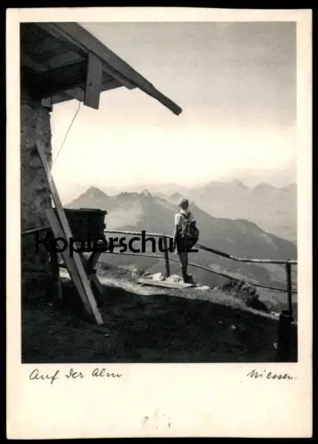 ALTE POSTKARTE AUF DER ALM HEUBERG VON DER HOCHRIESE B. SAMERBERG TÖRWANG FOTO PHOTO WALTER NIESSEN BAIERBACH Junge boy