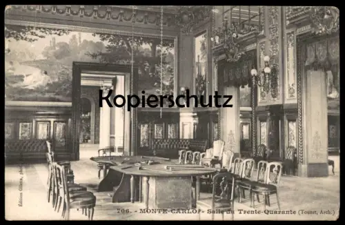 ALTE POSTKARTE MONTE CARLO SALLE DU TRENTE QUARANTE CASINO Spielcasino Monaco Monako cpa postcard AK Ansichtskarte