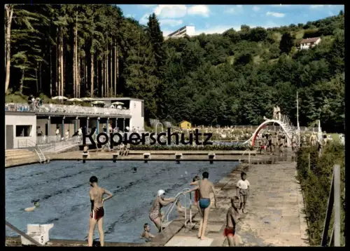 ÄLTERE POSTKARTE KYLLBURG EIFEL SCHWIMMBAD BAD Bitburger Land Bademode swimsuit bathing suit mode balnéaire cpa postcard