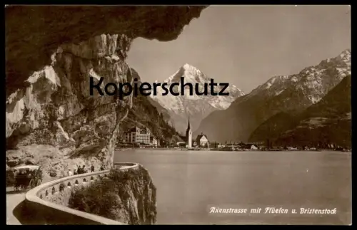 ALTE POSTKARTE AXENSTRASSE MIT FLÜELEN U. BRISTENSTOCK KUTSCHE Vierwaldstättersee Photoglob cpa postcard Ansichtskarte