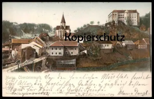 ALTE POSTKARTE MURAU OBERSTEIERMARK PANORAMA 1900 Steiermark Austria Österreich Styria AK Ansichtskarte cpa postcard
