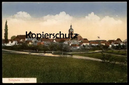 ALTE POSTKARTE BILLIGHEIM TOTAL PANORAMA 1919 Ingenheim Landau-Land Rheinland-Pfalz Ansichtskarte postcard cpa AK