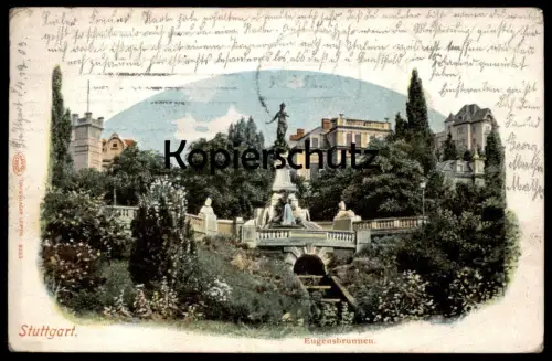 ALTE POSTKARTE STUTTGART EUGENSBRUNNEN 1903 Eugens Brunnen fontaine Fountain cpa postcard AK Ansichtskarte