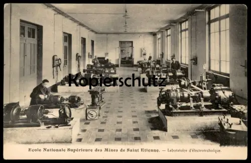ALTE POSTKARTE ECOLE NATIONALE SUPÉRIEURE DES MINES DE SAINT ETIENNE LABORATOIRE D'ÉLECTROTECHNIQUE cpa postcard AK