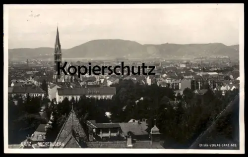 ALTE POSTKARTE GRAZ VOM RUCKERLBERG ERIKA-VERLAG Steiermark Österreich Austria Autriche cpa postcard AK Ansichtskarte