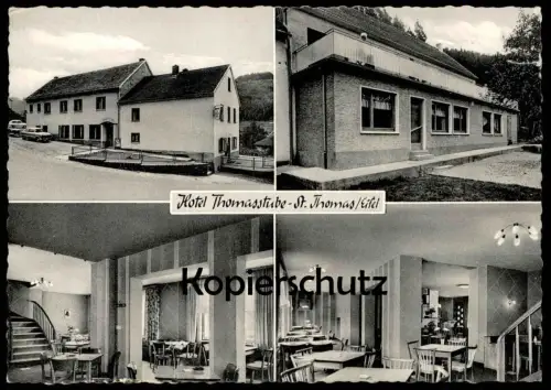 ÄLTERE POSTKARTE ST. THOMAS BEI KYLLBURG EIFEL HOTEL THOMASSTUBE M. LAKOTTA RECHTECKSTEMPEL 22b ÜBER BITBURG postcard AK