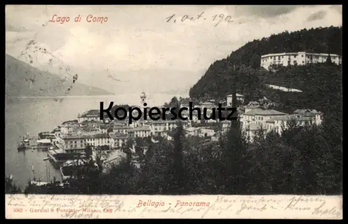 ALTE POSTKARTE BELLAGIO PANORAMA LAGO DI COMO Lario Comer See cartolina postale Garzini cpa postcard AK Ansichtskarte
