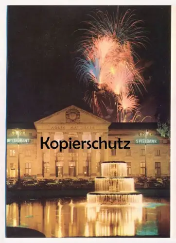 ÄLTERE POSTKARTE WIESBADEN KURHAUS MIT FEUERWERK SPIELBANK CASINO FIREWORKS Feu d'artifice cpa postcard AK Ansichtskarte