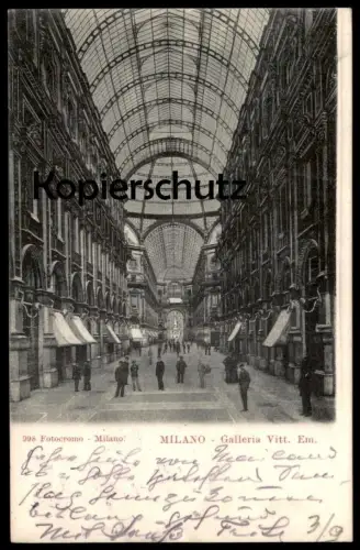 ALTE POSTKARTE MILANO GALLERIA VITT. EM. Vittorio Emanuele Galerie gallery Architektur architecture cpa postcard Mailand