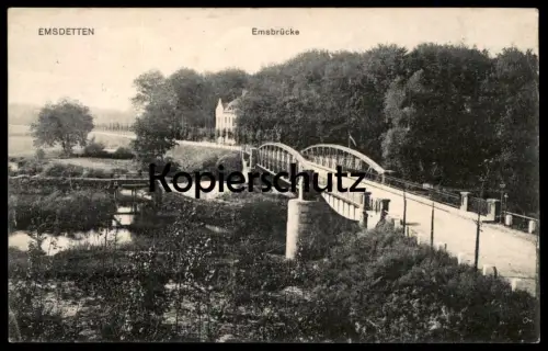ALTE POSTKARTE EMSDETTEN EMSBRÜCKE EMS 1916 Brücke Ansichtskarte cpa postcard AK