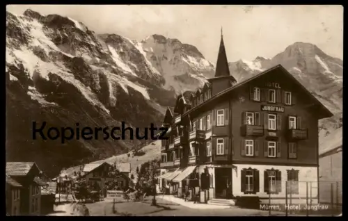 ALTE POSTKARTE MÜRREN HOTEL JUNGFRAU 1924 BERNER OBERLAND Suisse Helvetia Schweiz cpa postcard AK Ansichtskarte