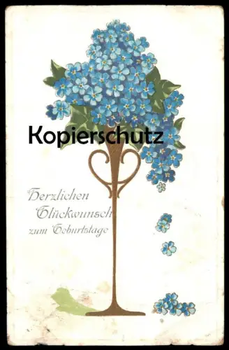 ALTE PRÄGE POSTKARTE HERZLICHEN GLÜCKWUNSCH ZUM GEBURTSTAG Veilchen violet viola flowers cpa gauffrée Geburtstagskarte