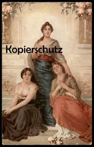 ALTE KÜNSTLER POSTKARTE GLAUBE LIEBE HOFFNUNG DEUTSCHE KUNST N. SICHEL religion love hope foi amour espoir art postcard