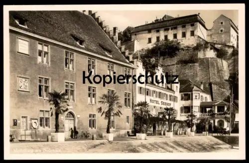 ALTE POSTKARTE MEERSBURG AM BODENSEE UNTERSTADT HOTEL SEEHOF HECHT Motorrad motorbike moto Ansichtskarte AK postcard cpa