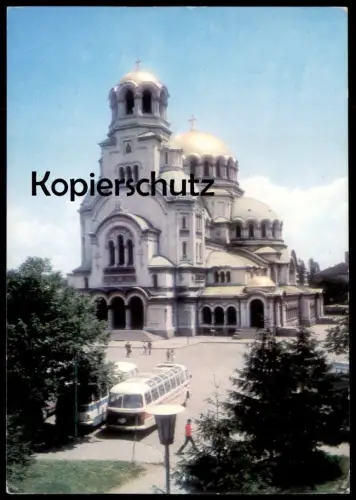 ÄLTERE POSTKARTE SOFIA THE ALEXANDER NEVSKI MEMORIAL CHURCH Nevsky Kirche orthodox église Pomeranzev Bus Autobus