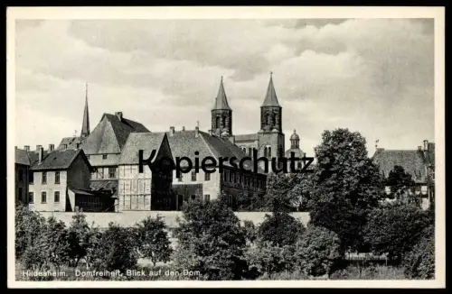 ALTE POSTKARTE HILDESHEIM DOMFREIHEIT BLICK AUF DEN DOM Kirche church église cpa postcard AK Ansichtskarte