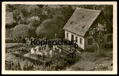 ALTE POSTKARTE OEDERAN BAUERNHAUS AUS BURKHARDTSGRÜN MINIATURPARK KLEIN-ERZGEBIRGE SACHSEN Haus miniature park postcard