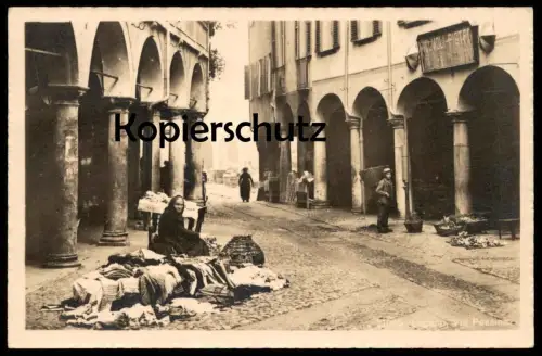 ALTE POSTKARTE LUGANO DEL MOLI-PIETRO VIA PESSINA HÄNDLERIN Markt market marché Tessin Suisse postcard cpa Ansichtskarte