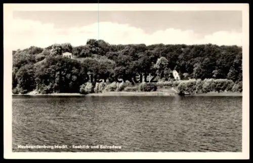 ALTE POSTKARTE NEUBRANDENBURG SEEBLICK UND BELVEDERE Verlag R. Lederbogen Ansichtskarte AK cpa postcard