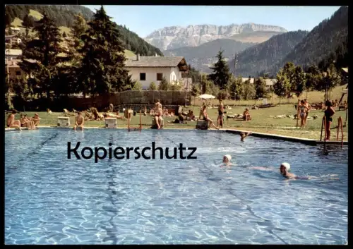 ÄLTERE POSTKARTE ORTISEI ST. ULRICH PISCINA SCHWIMMBAD BOZEN Alto Adige Val Gardena Dolomiti Italia italy swimming pool