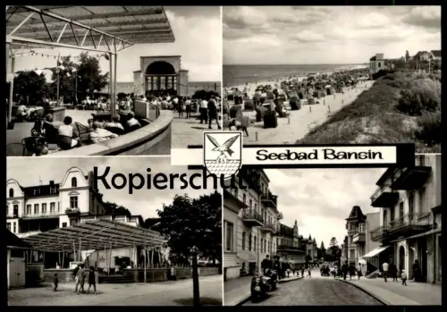 ÄLTERE POSTKARTE SEEBAD BANSIN ROLLER VESPA ? Heringsdorf Usedom Uznam Ostsee Baltic Sea Mecklenburg-Vorpommern cpa AK