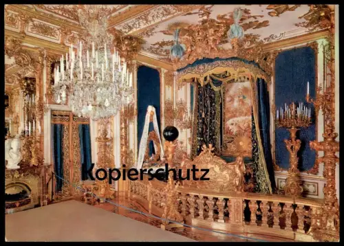 ÄLTERE POSTKARTE SCHLOSS HERRENCHIEMSEE SCHLAFZIMMER castle chateau interieur bedroom chambre postcard Ansichtskarte