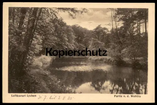 ALTE POSTKARTE LUFTKURORT LYCHEN 1925 PARTIE V. D. WOBLITZ Fluss river rivière AK Ansichtskarte cpa postcard