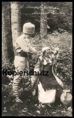 ALTE POSTKARTE A. S. R. PRINCIPELE CAROL SI PRINCIPESA ELISABETA Prinz Prinzessin von Rumänien Romania Roumanie Grece AK
