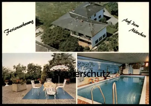 ÄLTERE POSTKARTE BETTINGEN EIFEL FREMDENHEIM AUF DEM MÄRCHEN MATTHIAS KARPEN-GERLING swimming pool piscine Schwimmbad