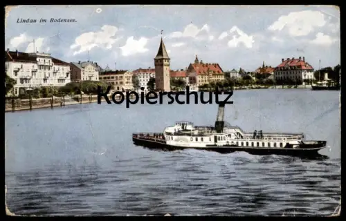 ALTE POSTKARTE LINDAU IM BODENSEE 1928 Schiff Dampfer ship bateau steamer cpa postcard AK Ansichtskarte