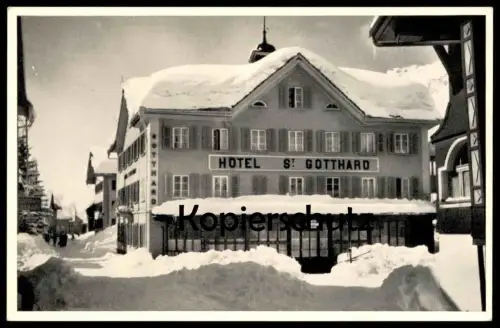 ALTE POSTKARTE ANDERMATT HOTEL ST. GOTTHARD WINTER neige Uri Suisse Switzerland Schweiz Helvetia Ansichtskarte postcard