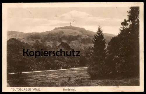 ALTE POSTKARTE HEIDENTAL MIT HERMANNS-DENKMAL IM TEUTOBURGER WALD BEI DETMOLD Hermannsdenkmal Ansichtskarte AK postcard