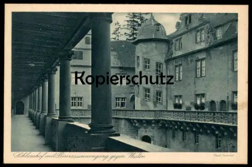 ALTE POSTKARTE EINE REISE DURCH SEELCHENS REICH PAUL HOMMEL SCHLOSSHOF MIT PRINZESSINNENGANG SCHLOSS LANGENBURG AK