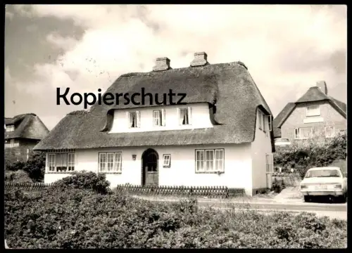 ÄLTERE POSTKARTE RANTUM AUF SYLT FRIESENHAUS REETDACH OPEL REKORD Auto car AK Ansichtskarte cpa postcard