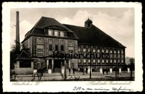 ALTE POSTKARTE GLADBECK STÄDTISCHE BADEANSTALT 1923 SCHWIMMBAD swimming pool Bad bath piscine postcard AK Ansichtskarte