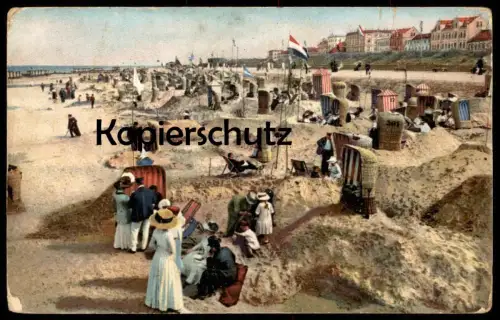 ALTE POSTKARTE NORDERNEY STRANDLEBEN Strand beach plage Kinder children enfants Sandburg sandcastle chateau de sable AK