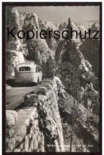 ÄLTERE POSTKARTE KEHLSTEINSTRASSE MIT GÖLL UND BRETT BUS SCHLUCHT BERCHTESGADEN Omnibus AK Ansichtskarte cpa postcard