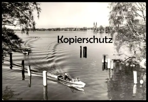 ÄLTERE POSTKARTE NEURUPPIN BLICK VOM RUPPINER SEE Boot boat cpa postcard Ansichtskarte AK