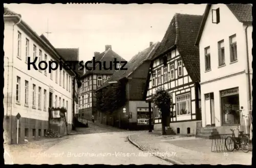 ÄLTERE POSTKARTE BRUCHHAUSEN-VILSEN BAHNHOFSTRASSE FERD. BULLENKAMPF Marke Maharishi Meditation Ansichtskarte AK cpa