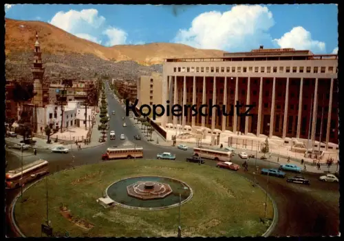 ÄLTERE POSTKARTE DAMAS LA BANQUE CENTRALE DE SYRIE CENTRAL BANK Damascus Syrie Syria Syrien Ansichtskarte cpa postcard