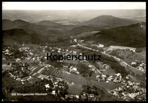 ÄLTERE POSTKARTE KÖNIGSWINTER-ITTENBACH PANORAMA LUFTBILD FLIEGERAUFNAHME Ansichtskarte AK postcard cpa
