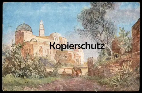 ALTE KÜNSTLER POSTKARTE JERUSALEM ISRAEL DAVIDS GRAB Kamel camel chameau grave tomb tombe cpa postcard AK Ansichtskarte